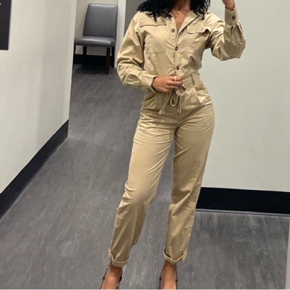Women's Tan Jumpsuit